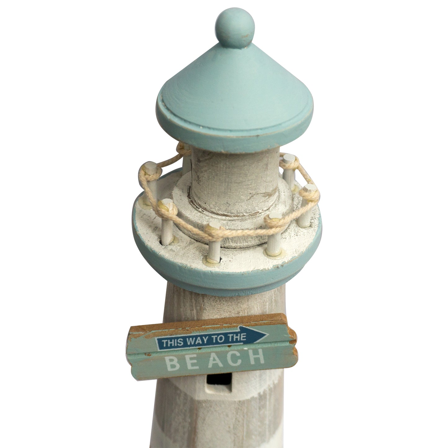 Beach Lighthouse Ornament 29cm Wooden Signal Lighthouse Ornament