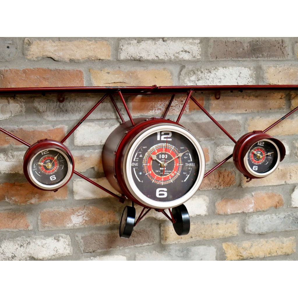 Aeroplane Plane Display Shelf With Clocks