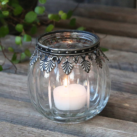 Tea Light Candle Holder with Antique Decor
