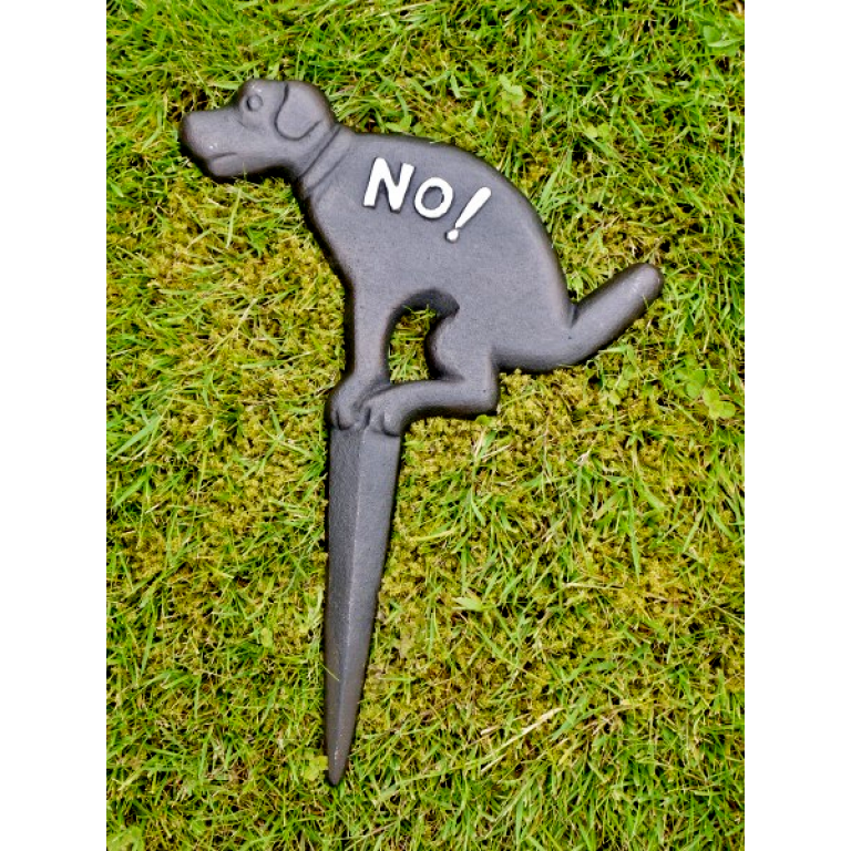 Cast Iron No Fouling Garden Lawn Spike Sign 