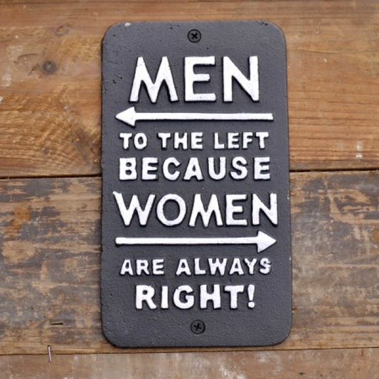 Cast Iron Women Always Right Novelty Wall Sign