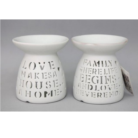 Cut Out Heart Love Family Home White Ceramic Oil Burner