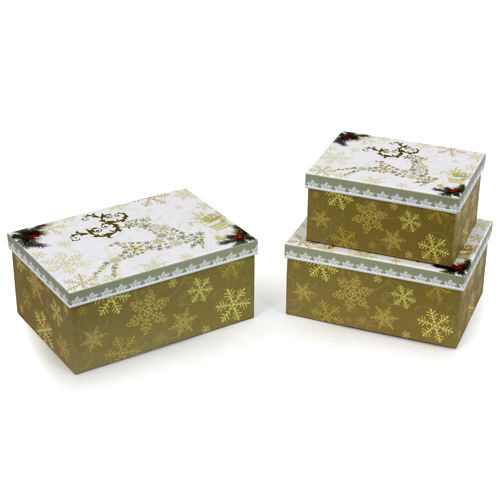 Christmas Gold Reindeer Gift Boxes