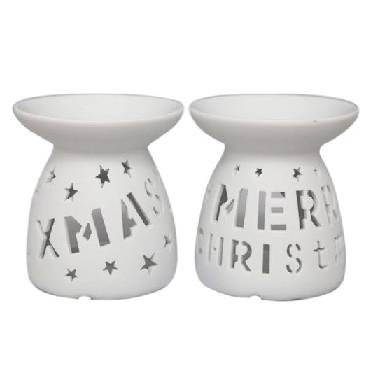 Christmas Cut Out Oil Burner - White