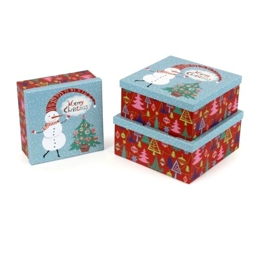 Christmas Festive Snowman Design Gift Boxes
