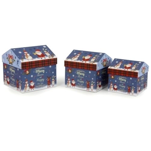 Festive Design Christmas Snowman House Shaped Gift Boxes