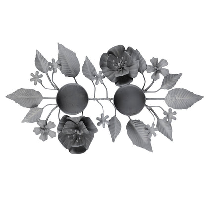 French Metal Tea Light Candle Holder With Flower Decor