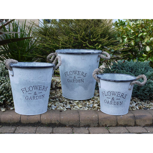 Set of 3 French Vintage Style Buckets