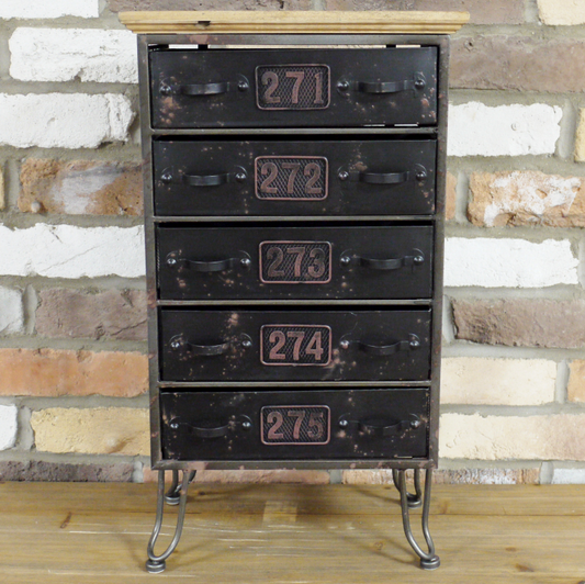 Industrial Chest of 5 Drawers