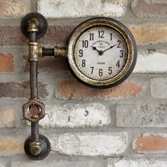 Industrial Pipe Steampunk Wall Clock