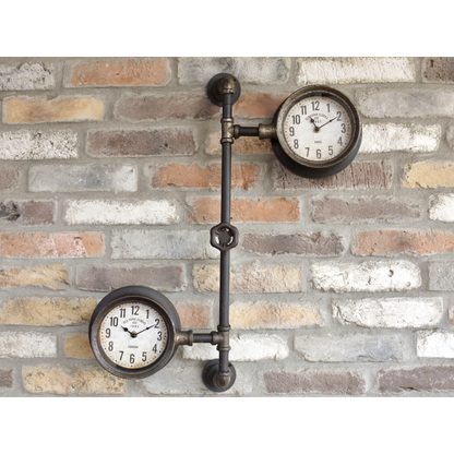 Industrial Style Pipe Wall Clock Steampunk