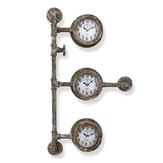 Industrial Style Pipe Wall Clock Steampunk