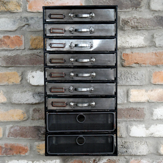 Industrial Style Metal Wall Drawers Cabinet