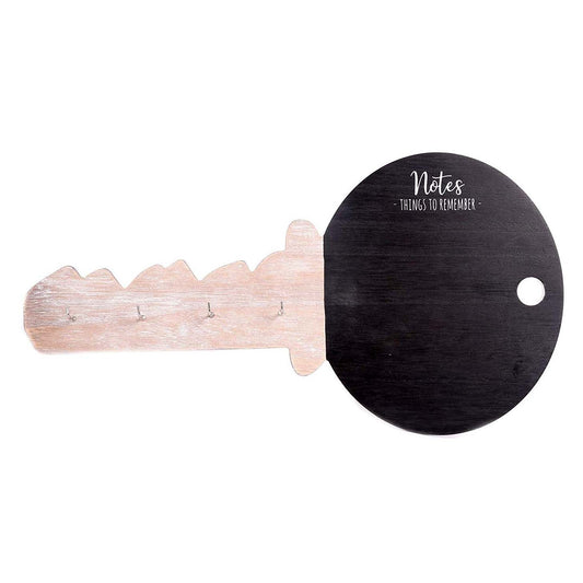 Key Shaped Hanging Key Holder With Black Board For Writing Notes