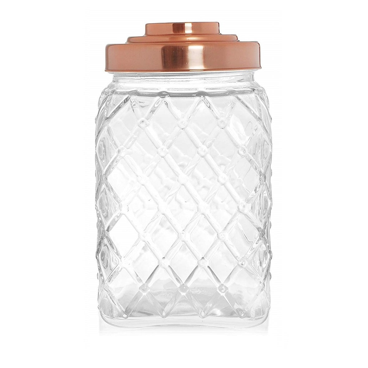 3.5L Square Glass Jar With Copper Lid