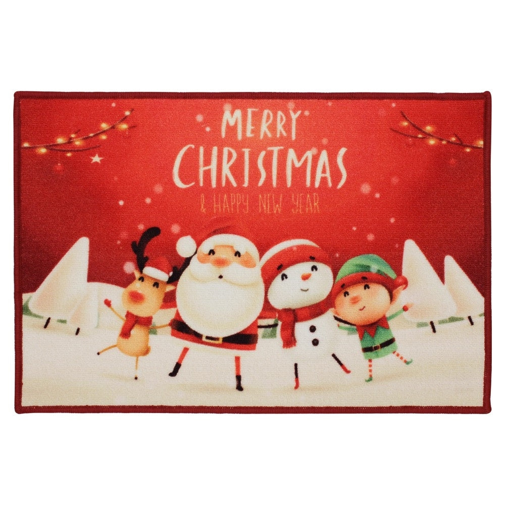Merry Christmas and Happy New Year Door Mat Festive Xmas Floor Mat 50x75cm