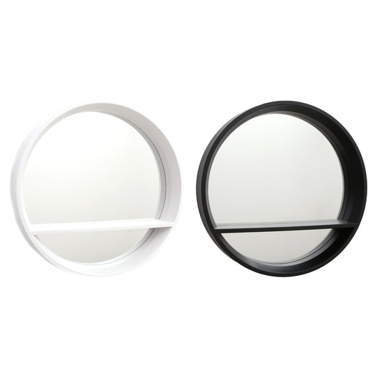 Round Porthole Bathroom Mirror with Shelf