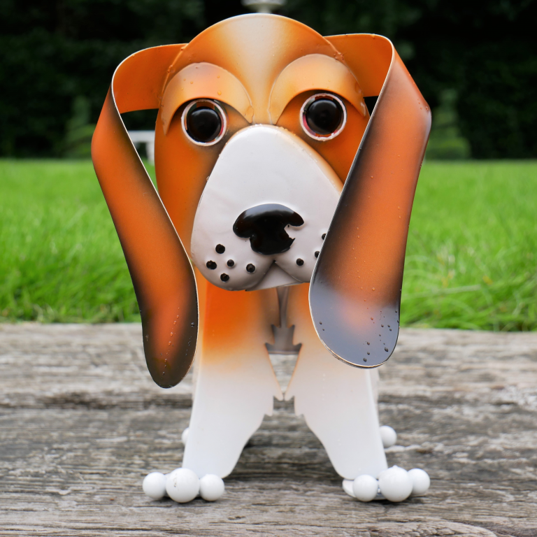 Metal Beagle Dog Flower Pot