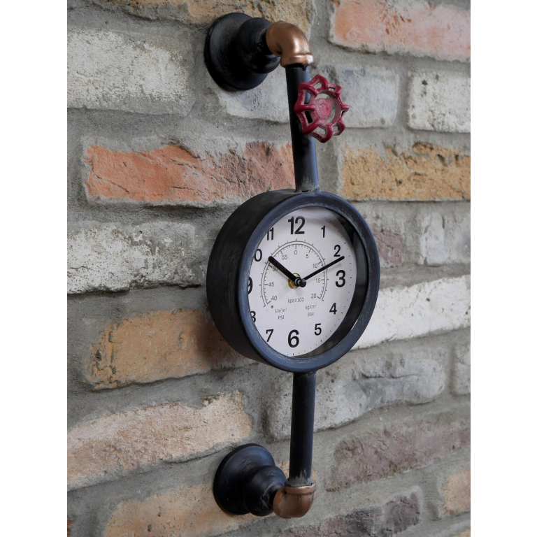 Pressure Gauge Steampunk Metal Wall Clock 