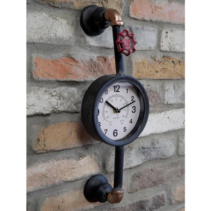 Pressure Gauge Steampunk Metal Wall Clock 