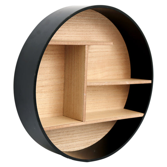 Round Wooden Multi Section Wall Display Shelf