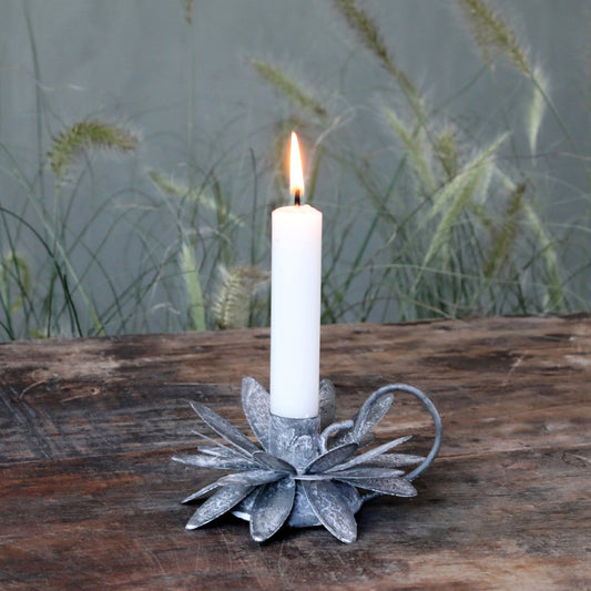 Rustic Flower Shaped Dinner Candle Chamberstick