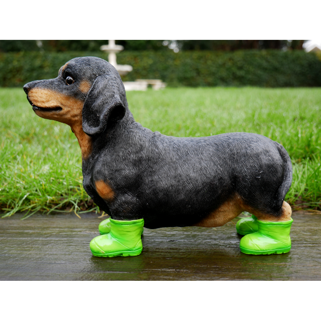 Sausage Dog With Boots Ornament Dachshund Garden Dog Statue