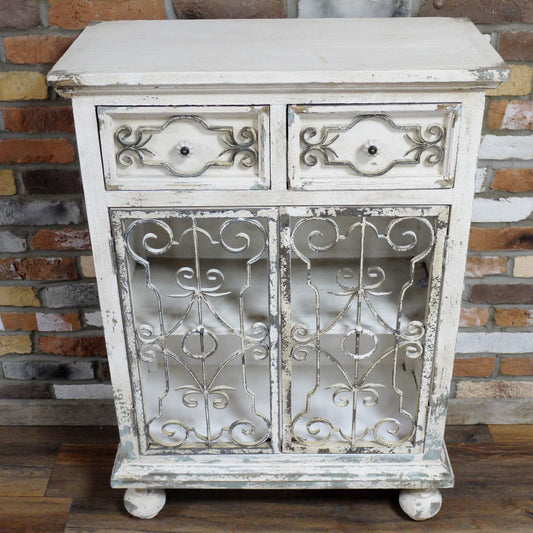 Shabby Chic Display Cabinet With Two Drawers