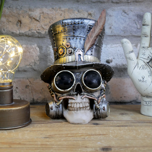 Steampunk Skull Ornament Count Archibald Skull Nemesis Skeleton