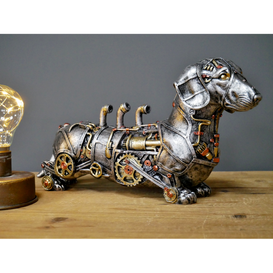 Steampunk Sausage Dog Ornament Dachshund Figurine