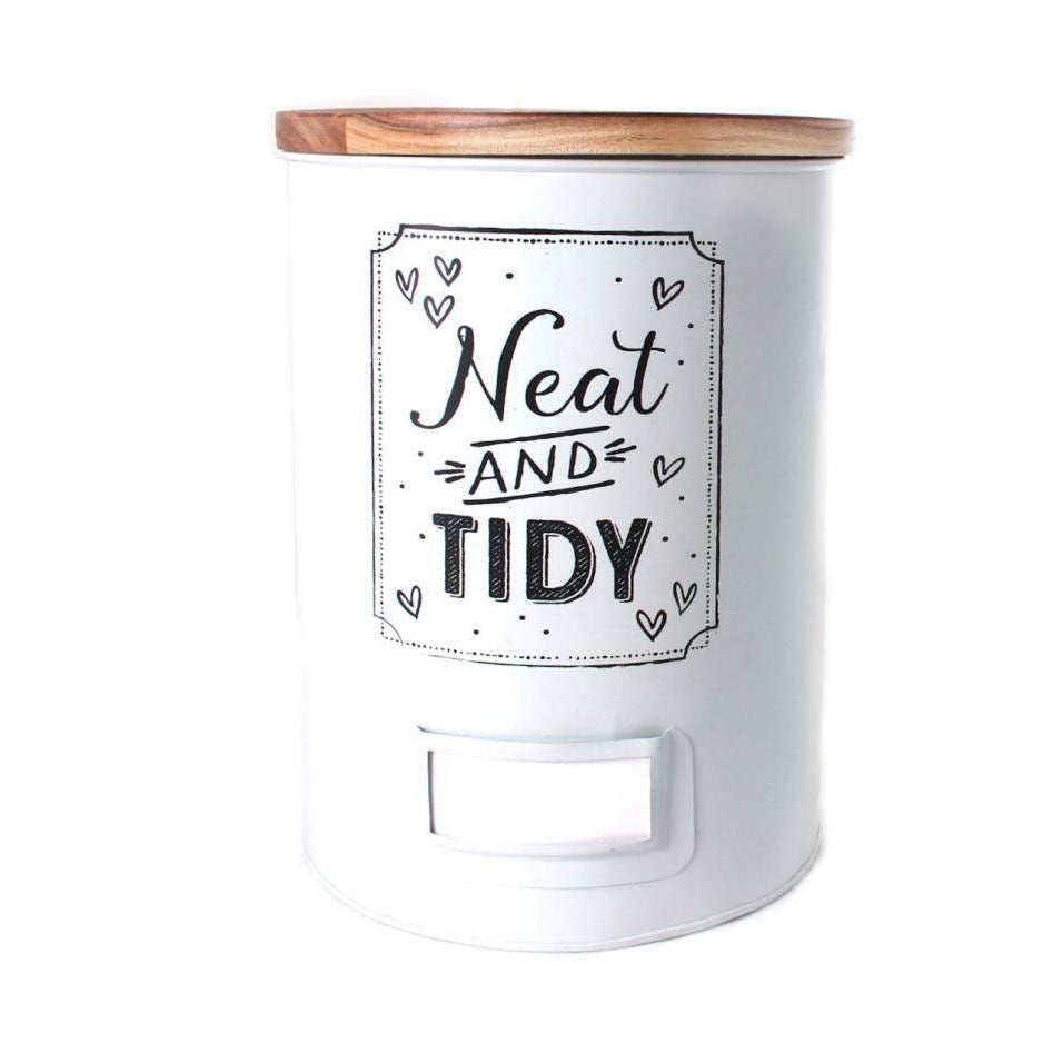 Large White Metal Food Storage Container Neat And Tidy