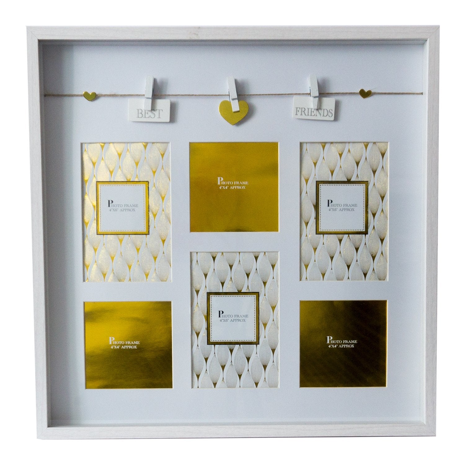 Large Box Style Photo Frame With Decorative Washing Line Pegs