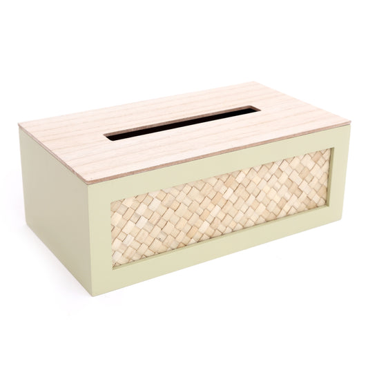 Rectangular Tissue Box Cover With Seagrass Design